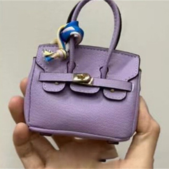 NIP Mini Luxury Leather Handbag AirPod Case Holder - Picture 2 of 3